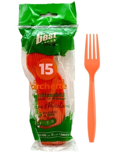 the best 15 forchette monouso in plastica - 17cm - arancio: tuttocasashop.it: carta & monouso