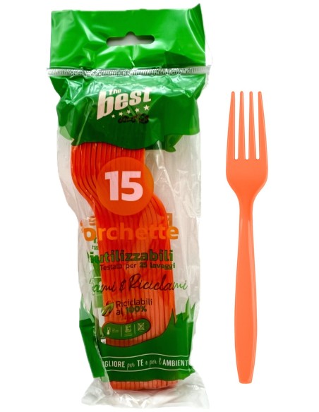 the best 15 forchette monouso in plastica - 17cm - arancio: tuttocasashop.it: carta & monouso