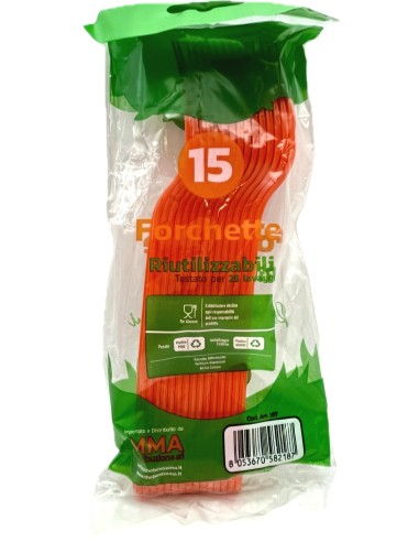 the best 15 forchette monouso in plastica - 17cm - arancio: tuttocasashop.it: carta & monouso