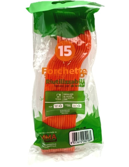 the best 15 forchette monouso in plastica - 17cm - arancio: tuttocasashop.it: carta & monouso