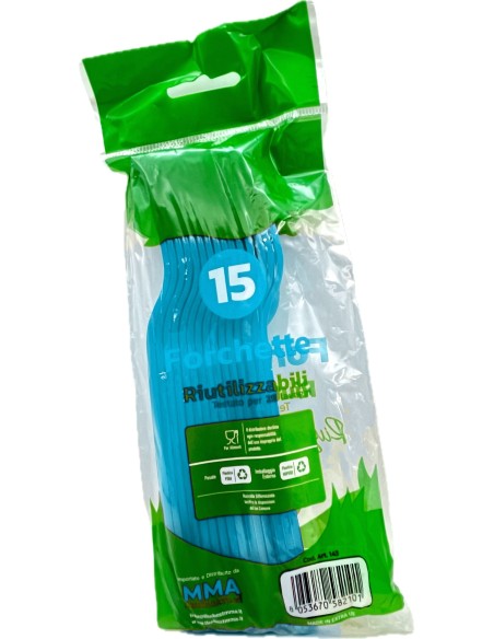the best 15 forchette monouso in plastica - 17cm - azzurro: tuttocasashop.it: carta & monouso