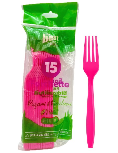 the best 15 forchette monouso in plastica - 17cm - fucsia: tuttocasashop.it: carta & monouso