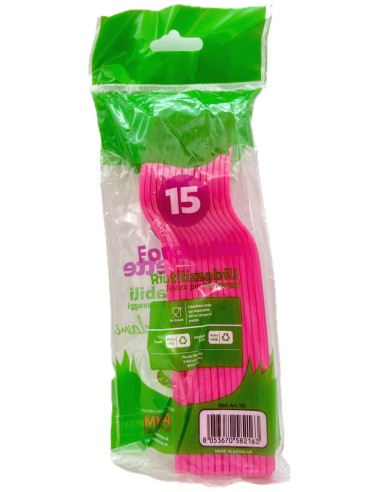 the best 15 forchette monouso in plastica - 17cm - fucsia: tuttocasashop.it: carta & monouso
