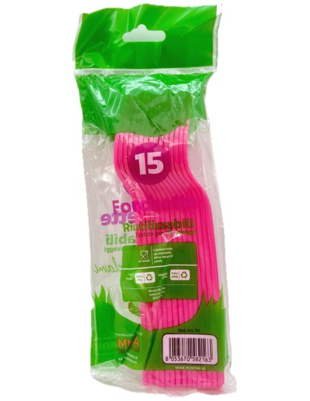 the best 15 forchette monouso in plastica - 17cm - fucsia: tuttocasashop.it: carta & monouso