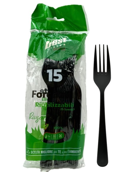 the best 15 forchette monouso in plastica - 17cm - nero: tuttocasashop.it: carta & monouso