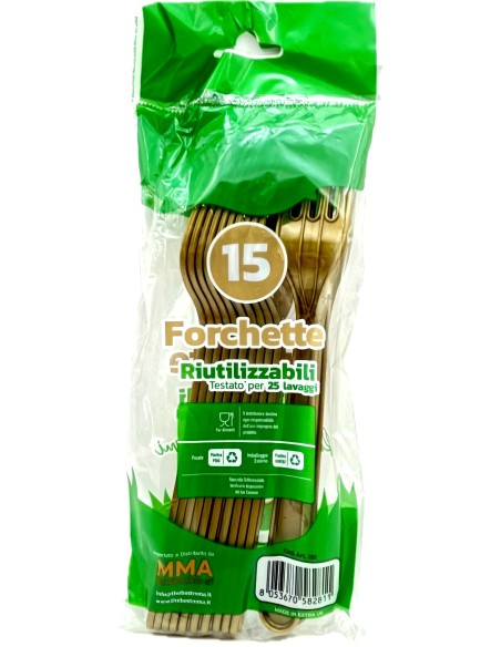 the best 15 forchette monouso in plastica - 17cm - oro: tuttocasashop.it: carta & monouso