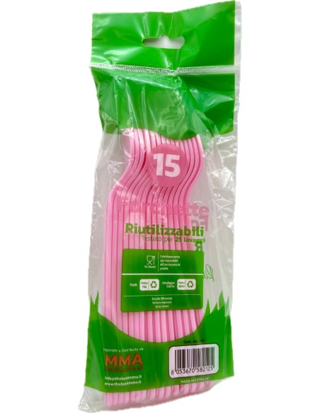the best 15 forchette monouso in plastica - 17cm - rosa: tuttocasashop.it: carta & monouso