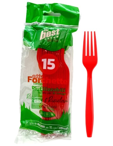 the best 15 forchette monouso in plastica - 17cm - rosso: tuttocasashop.it: carta & monouso