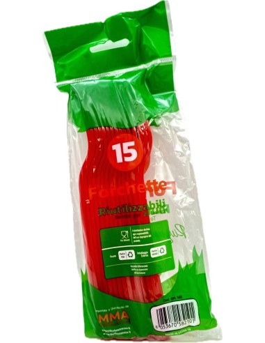 the best 15 forchette monouso in plastica - 17cm - rosso: tuttocasashop.it: carta & monouso