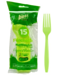 the best 15 forchette monouso in plastica - 17cm - verde: tuttocasashop.it: carta & monouso