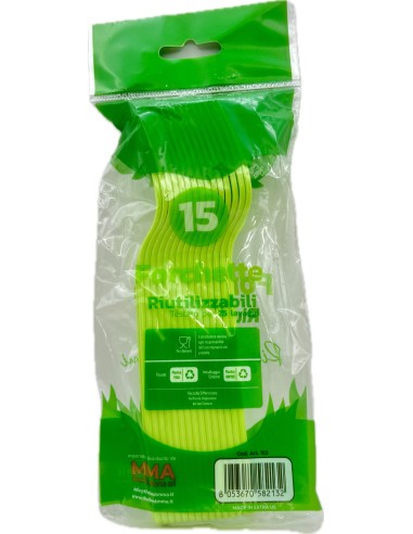 the best 15 forchette monouso in plastica - 17cm - verde: tuttocasashop.it: carta & monouso