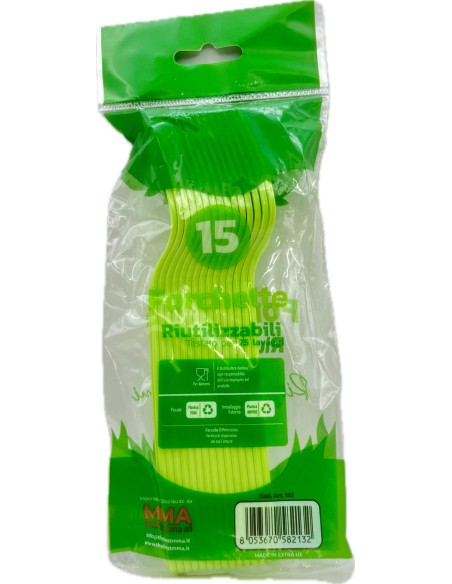 the best 15 forchette monouso in plastica - 17cm - verde: tuttocasashop.it: carta & monouso