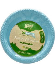 the best 25 piatti plastica riutilizzabili - dessert diametro 17cm - azzurri: tuttocasashop.it: carta & monouso
