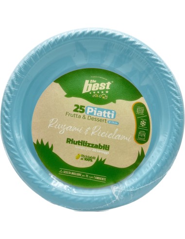 the best 25 piatti plastica riutilizzabili - dessert diametro 17cm - azzurri: tuttocasashop.it: carta & monouso