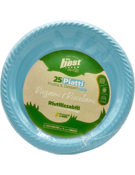 the best 25 piatti plastica riutilizzabili - dessert diametro 17cm - azzurri: tuttocasashop.it: carta & monouso