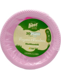 the best 20 piatti plastica riutilizzabili - piani diametro 22cm - rosa: tuttocasashop.it: carta & monouso
