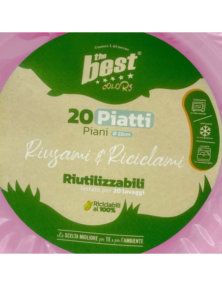the best 20 piatti plastica riutilizzabili - piani diametro 22cm - rosa: tuttocasashop.it: carta & monouso
