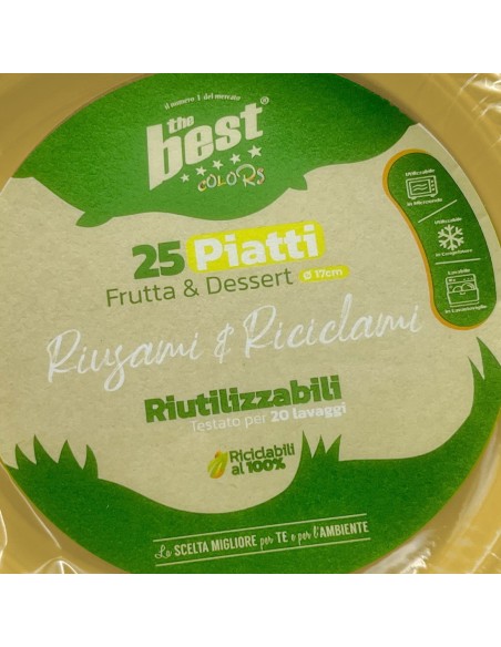 the best 25 piatti plastica riutilizzabili - dessert diametro 17cm - oro: tuttocasashop.it: carta & monouso