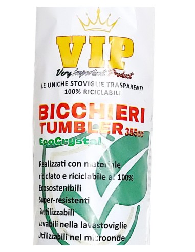vip 30 bicchieri tumbler trasparenti in pp - 355ml - aperitivo - cocktail: tuttocasashop.it: carta & monouso