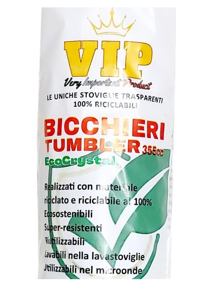 vip 30 bicchieri tumbler trasparenti in pp - 355ml - aperitivo - cocktail: tuttocasashop.it: carta & monouso