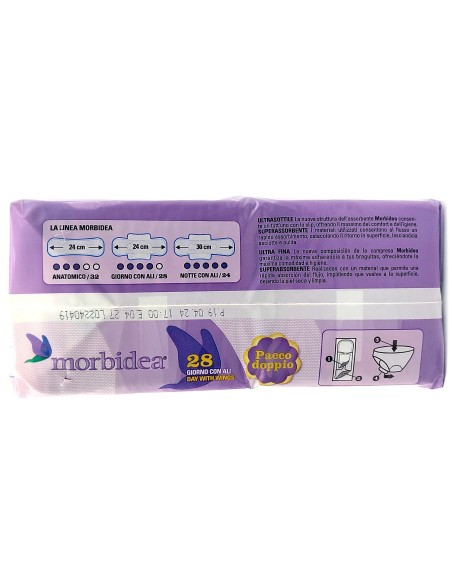 morbidea assorbenti ultra - pacco doppio - 28 pezzi - anatomico con ali: tuttocasashop.it: igiene e cura della persona