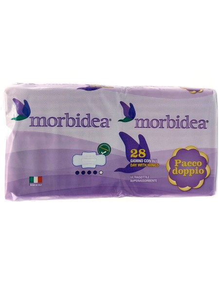 morbidea assorbenti ultra - pacco doppio - 28 pezzi - anatomico con ali: tuttocasashop.it: igiene e cura della persona