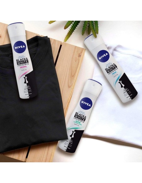 nivea deodorante spray formato maxi 200ml - black & white invisible - active: tuttocasashop.it: igiene e cura della persona