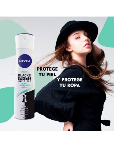 nivea deodorante spray formato maxi 200ml - black & white invisible - active: tuttocasashop.it: igiene e cura della persona