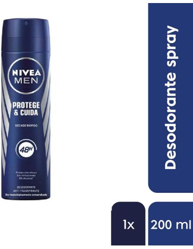 nivea deodorante spray formato maxi 200ml - for men - protect & care: tuttocasashop.it: igiene e cura della persona