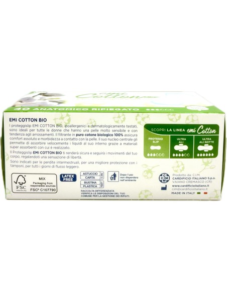 emi cotton 40 proteggislip in cotone - formato salva slip - ripiegati: tuttocasashop.it: igiene e cura della persona