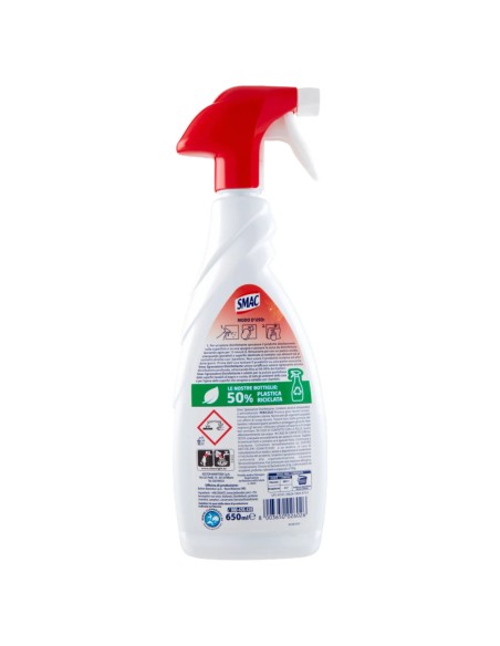 smac detergente spray con erogatore - 650ml - sgrassatore disinfettante: tuttocasashop.it: pulizia e cura della casa