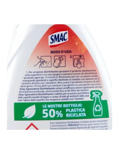smac detergente spray con erogatore - 650ml - sgrassatore disinfettante: tuttocasashop.it: pulizia e cura della casa