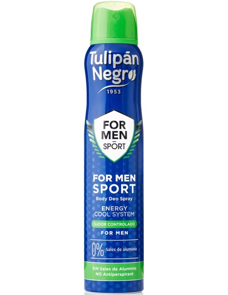 tulipan negro deodorante spray - 200ml - for men - sport: tuttocasashop.it: igiene e cura della persona