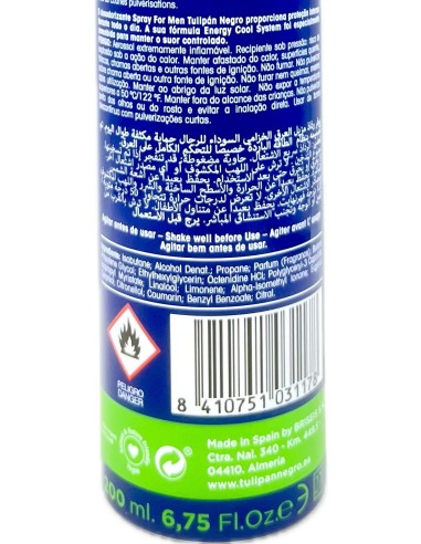 tulipan negro deodorante spray - 200ml - for men - sport: tuttocasashop.it: igiene e cura della persona