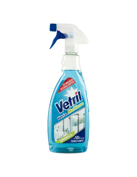 vetril detergente multiuso spray 650ml - con ammoniaca - blu: tuttocasashop.it: pulizia e cura della casa