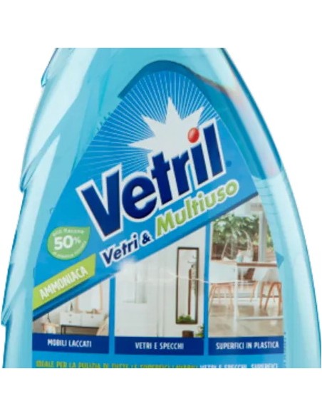vetril detergente multiuso spray 650ml - con ammoniaca - blu: tuttocasashop.it: pulizia e cura della casa