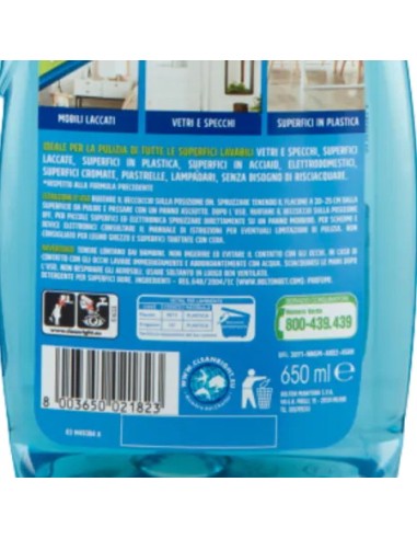 vetril detergente multiuso spray 650ml - con ammoniaca - blu: tuttocasashop.it: pulizia e cura della casa