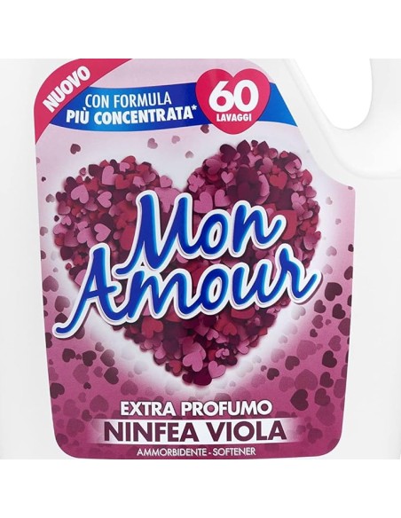 mon amour ammorbidente 60 lavaggi 3000ml - ninfea viola: tuttocasashop.it: prodotti per bucato e tessuti