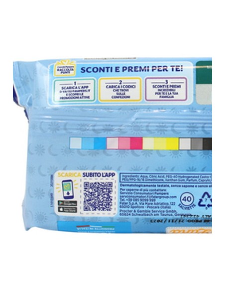 pampers sole&luna salviettine umidificate baby - 40 pezzi: tuttocasashop.it: igiene e cura della persona