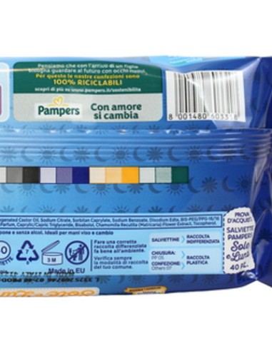 pampers sole&luna salviettine umidificate baby - 40 pezzi: tuttocasashop.it: igiene e cura della persona