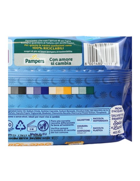 pampers sole&luna salviettine umidificate baby - 40 pezzi: tuttocasashop.it: igiene e cura della persona