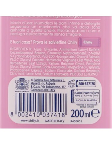 chilly detergente intimo 200ml - delicato - pelli sensibili - antiodor: tuttocasashop.it: igiene e cura della persona