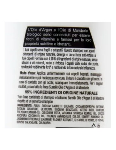 sunsilk shampoo 250ml - olio di argan e di mandorle - capelli fragili: tuttocasashop.it: igiene e cura della persona