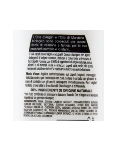 sunsilk shampoo 250ml - olio di argan e di mandorle - capelli fragili: tuttocasashop.it: igiene e cura della persona