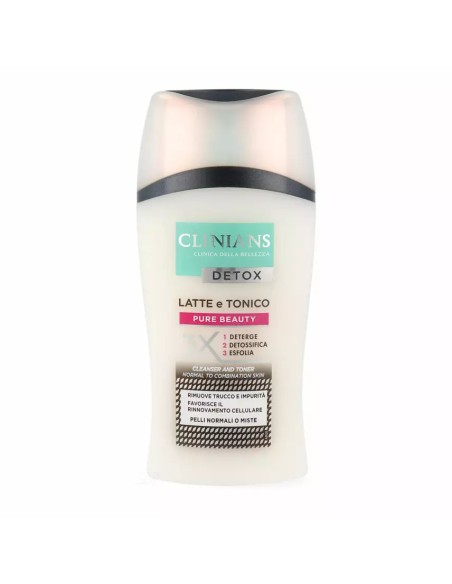 clinians detox latte e tonico 2in1 - 200ml - deterge detossifica esfolia: tuttocasashop.it: igiene e cura della persona