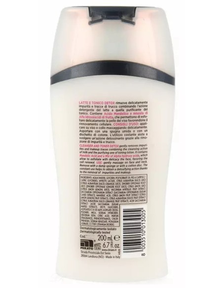 clinians detox latte e tonico 2in1 - 200ml - deterge detossifica esfolia: tuttocasashop.it: igiene e cura della persona
