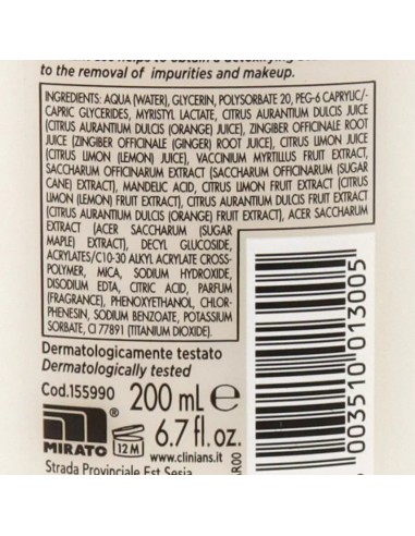 clinians detox latte e tonico 2in1 - 200ml - deterge detossifica esfolia: tuttocasashop.it: igiene e cura della persona