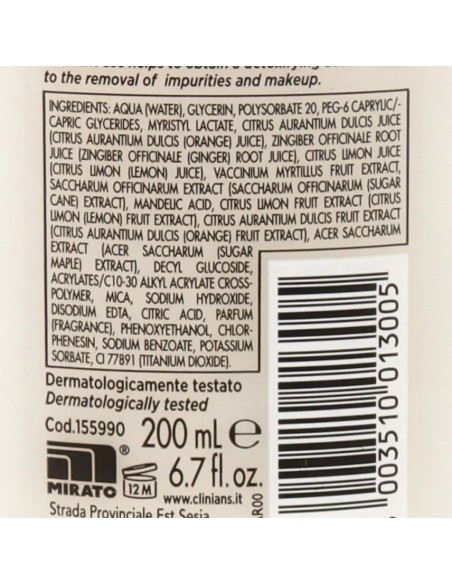 clinians detox latte e tonico 2in1 - 200ml - deterge detossifica esfolia: tuttocasashop.it: igiene e cura della persona