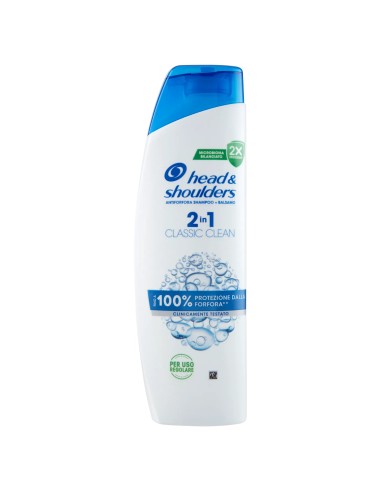 head & shoulders shampoo e balsamo 2in1 250ml - classic clean: tuttocasashop.it: igiene e cura della persona