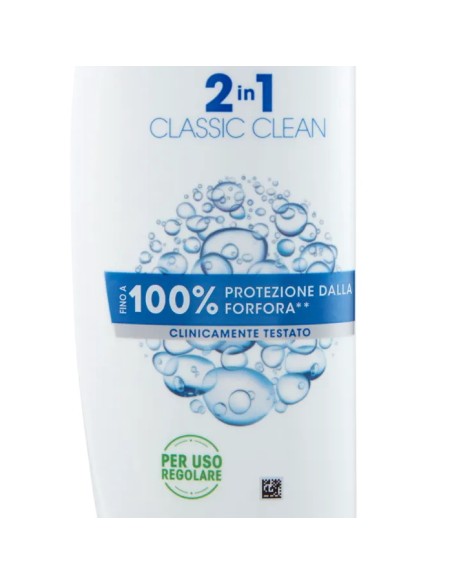 head & shoulders shampoo e balsamo 2in1 250ml - classic clean: tuttocasashop.it: igiene e cura della persona